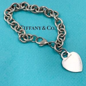 Authentic Tiffany co heart tag chain bracelet